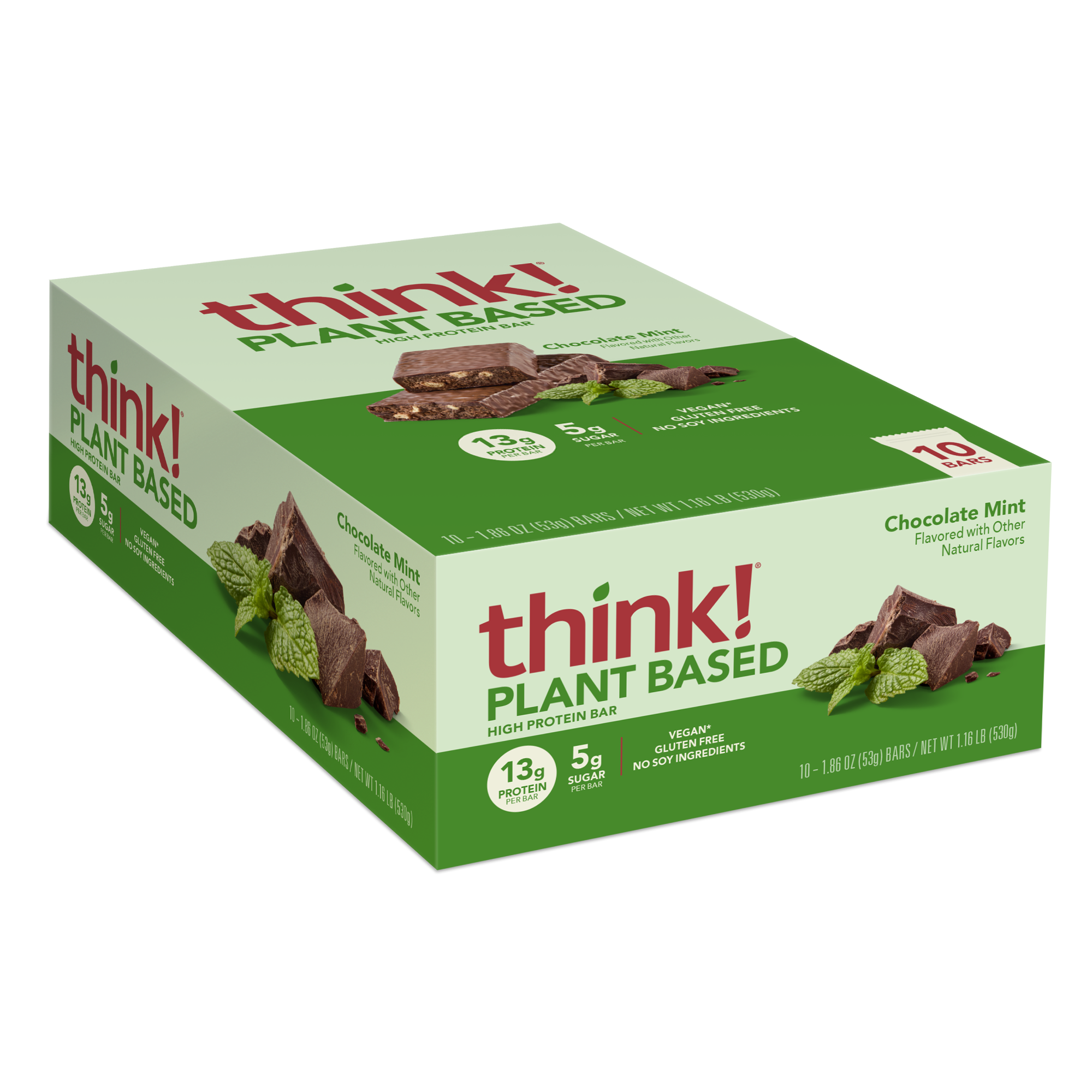 Plant-Based High Protein Bar, Chocolate Mint