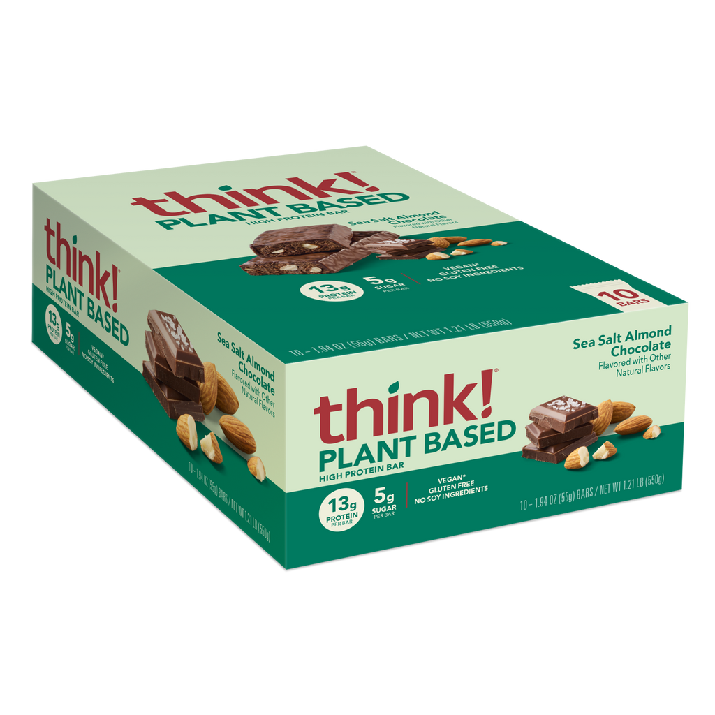 Plant-Based High Protein Bar, Sea Salt Almond Chocolate