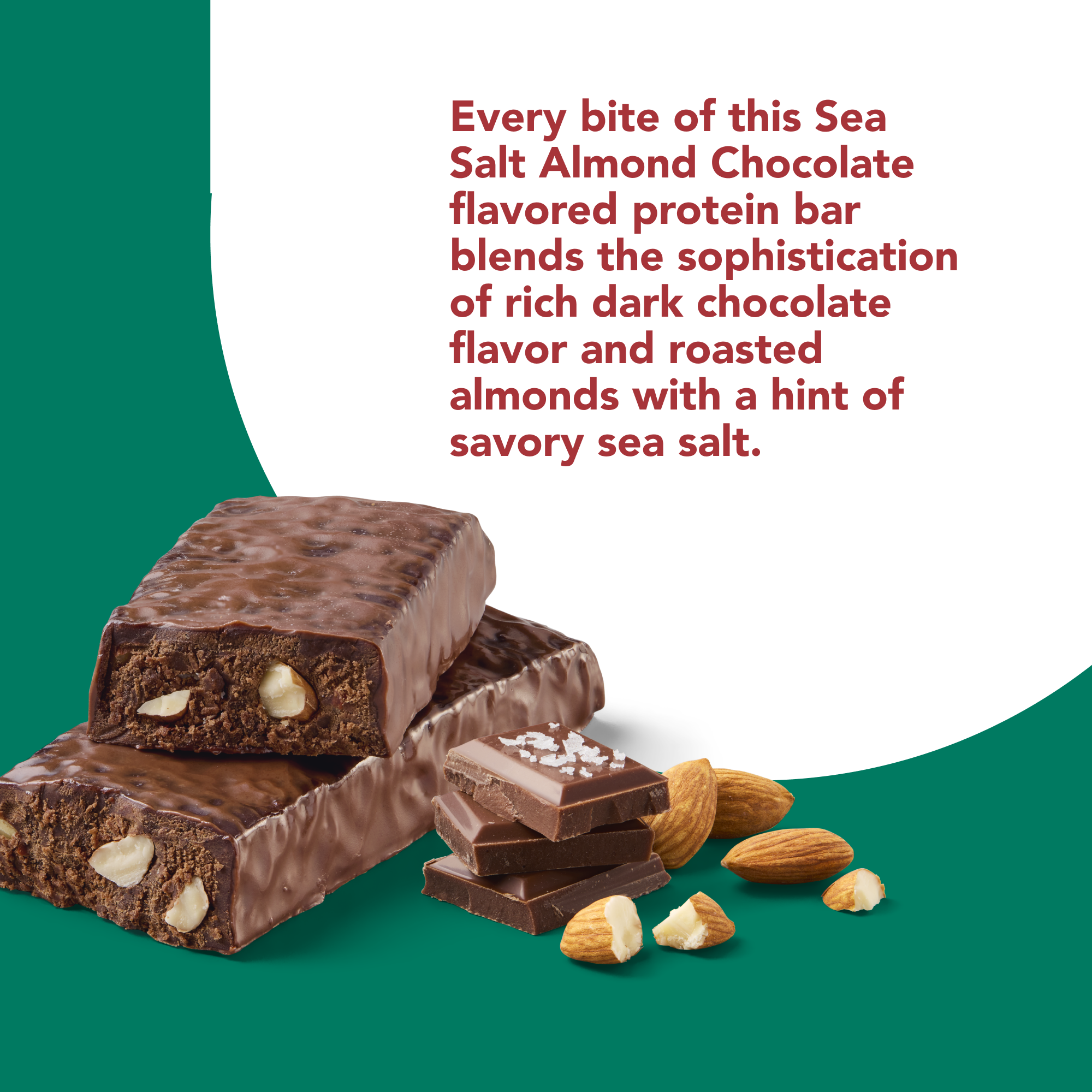 Plant-Based High Protein Bar, Sea Salt Almond Chocolate